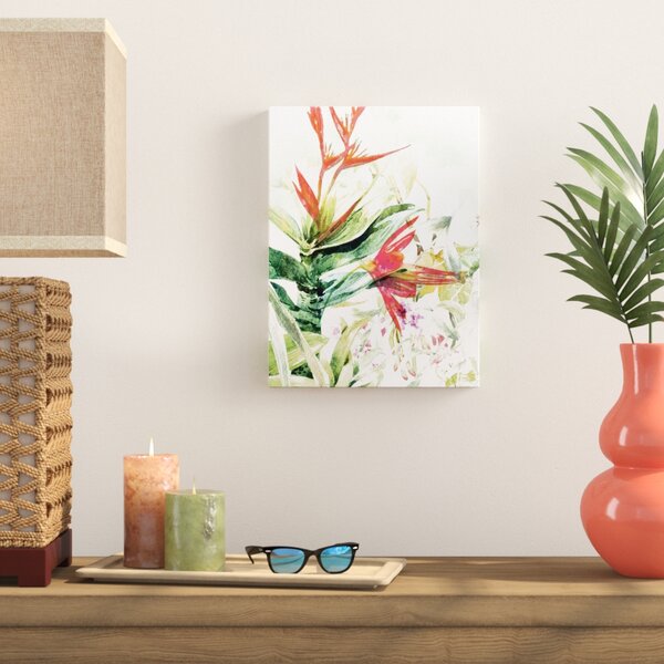 Bay Isle Home Tropical Floral On Canvas Print Reviews Wayfair   Tropical Floral On Canvas Print 